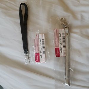 2-pc. Thirty-One Wristlet straps, black amd silver, NIP